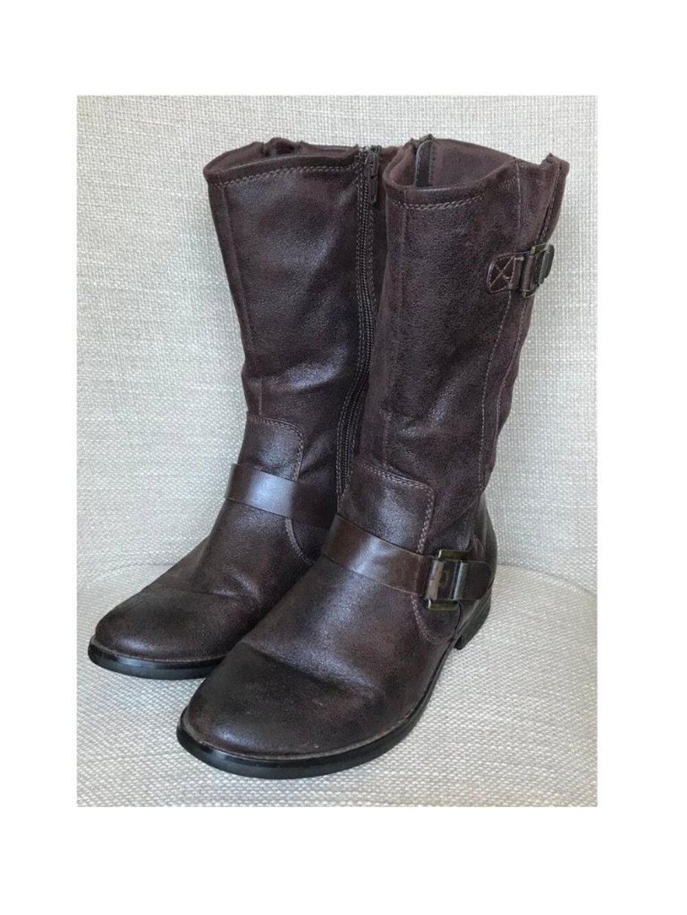 Bare Traps Fayth Brown Moto Mid-calf Boots Size 6.5 M